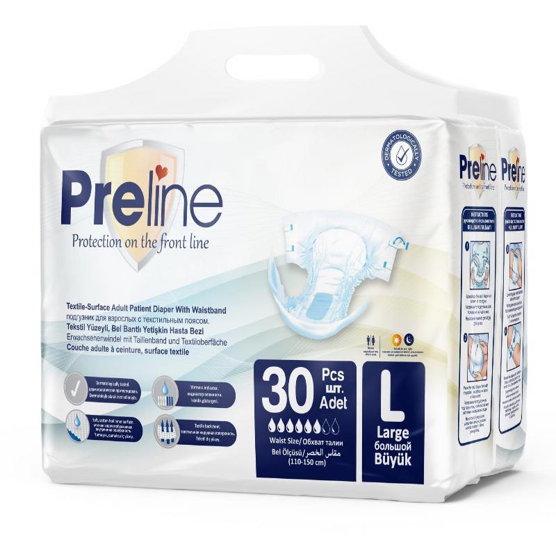 Підгузки для дорослих ТМ Preline Large (L), grade B 30 шт